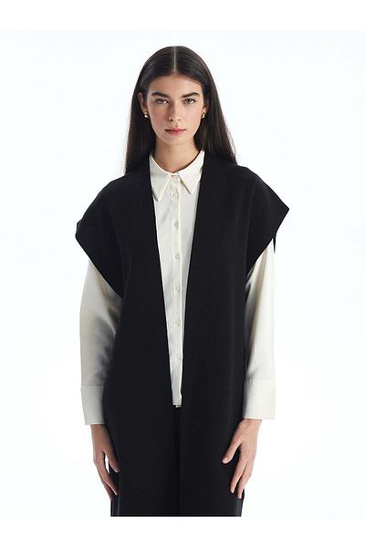 LC Waikiki LCW Modest - Дамска жилетка с голяма яка и шал