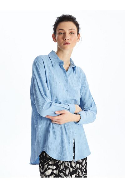 LC Waikiki Cămașă oversize pentru femei, cu mânecă lungă
