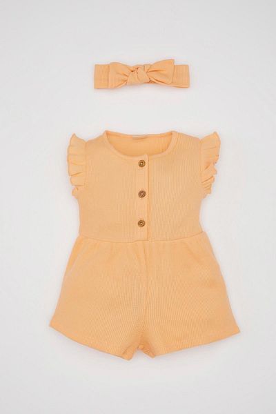 DeFacto Ärmelloser Strampler mit Waffelmuster und Bandana für Babys – C9490a524sm