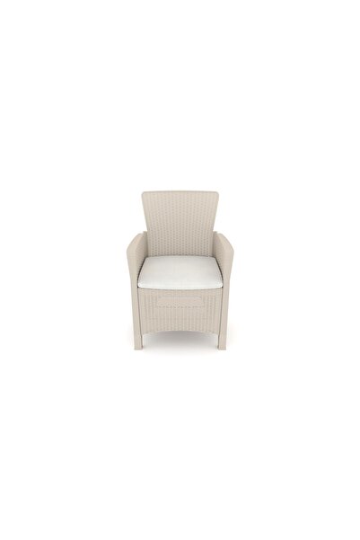 Rainbow Troya Plastik Rattan Koltuk Krem (2 Adet)