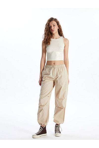 LC Waikiki Women's - Straight Parachute Pants with Elastic Waist