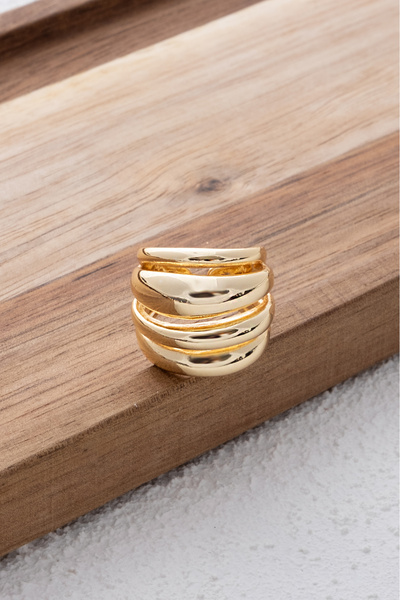 ByFlorya Jewelry لوحة مدمجة مكونة من 4 قطع - مقاس حر قابل للتعديل، حلقة منحني...