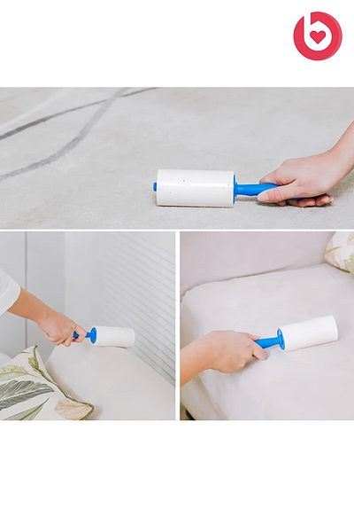 bizimevde 32 Pieces 60 Sheets Roll 1 Piece Handle Gift Feather Collection Hair Removal Cat Dog Bristle Wool Tape