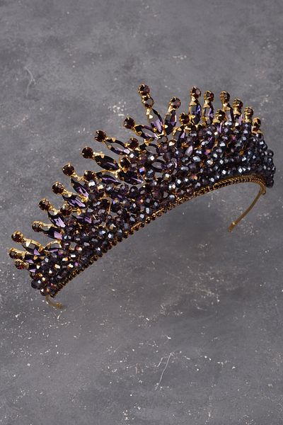 Hayalperest boncuk Crystal Jewelled Bead Decoration for Bride and Henna Wedding - Gold Purple