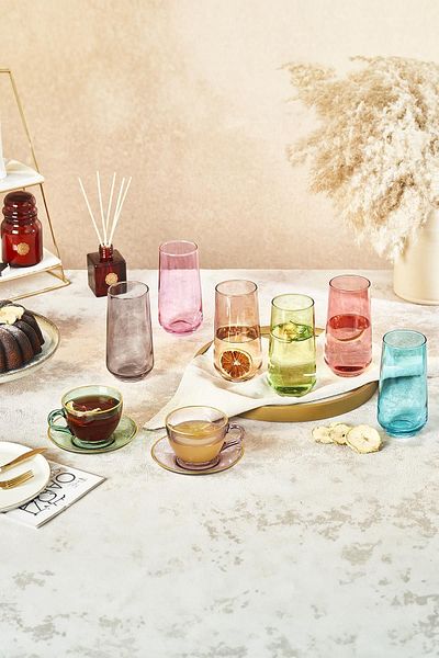 SELKA HOME طقم أكواب مشروبات غازية مكون من 6 قطع من Aura