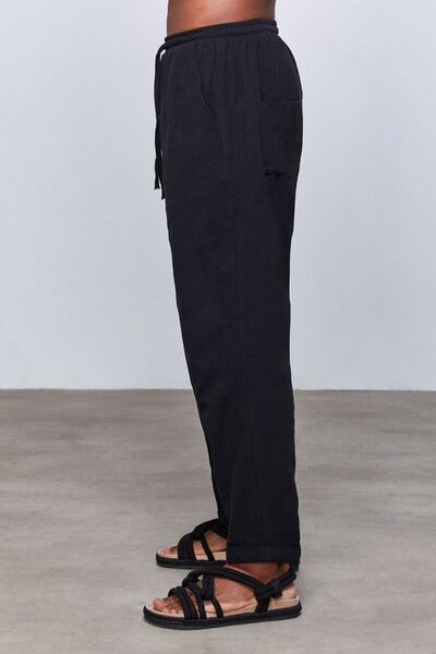 Dear Deer Linen Oversize Black Trousers