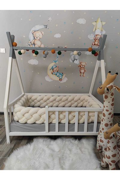 meleginisiklitoplari New Generation Plush Protection Model - 440 CM, 4-Piece Knit, 90X130 For Crib