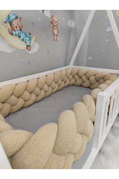 meleginisiklitoplari New Generation Plush with Protection Model - 360 CM, 4-Piece Knit, 60X120/70X110 for Crib