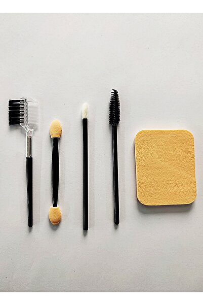 newnet Kaş Kirpik Şekillendirici Fırçası - Tarağı - 2 Uçlu Far Fırçası - MAkyaj Süngeri - Ruj Fırçası Seti