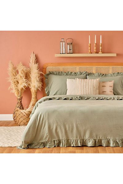 Bella Maison Комплект плик за завивка Brenta King Size, 100% памук, зелен (240x220 см)