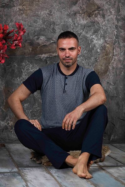Sude HOMEWEAR Sada pánského pyžama s krátkým rukávem
