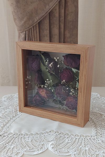 Verda Çerçeve 20x20x5 cm New Fashion Flower Pattern Memory Frame