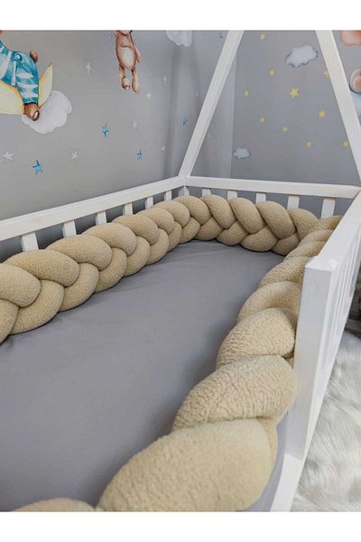 meleginisiklitoplari New Generation Plush Protection Model - 420 CM, 3-Piece Knitting, (80X130) For Crib