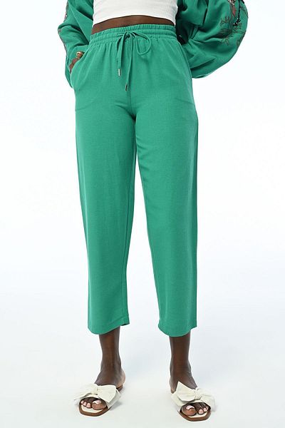 Orfeo Negro Women's Comfortable Fit - Solid Color Trousers with Elastic Waist