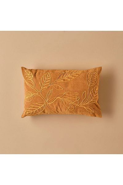 Bella Maison Κέντημα Bloom Κίτρινο Κάλυμμα Ριχτάρι (35x50 cm)