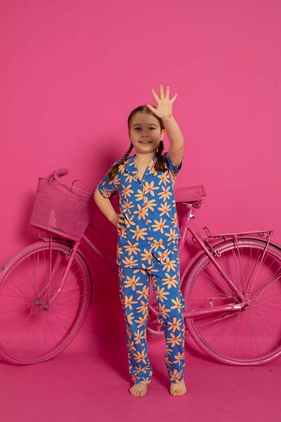 ELİTOL Set de pijama cu nasturi din lycra din bumbac