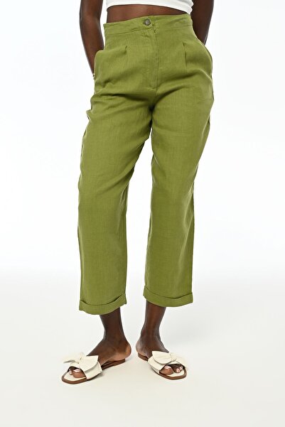 Orfeo Negro Pantaloni confortabili de in pentru damă - Închidere cu nasturi, ...