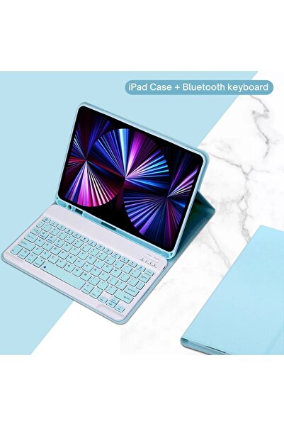 TEKNETSTORE Samsung Galaxy Tab S6 Lite P610/p613 Tablet Uyumlu Bluetooth Klavyeli Kılıf (Türkçe Klavye)