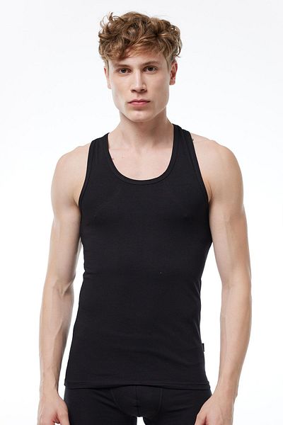 Malabadi Men's Black Modal Rambo Sports Singlet 009