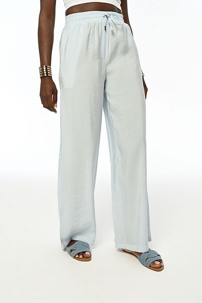 Orfeo Negro WOMEN'S ELASTIC WAIST COMFORTABLE FIT WIDE LEG PANTS