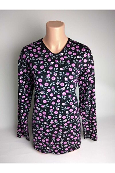 YAŞAR TRİKO Kadın Siyah Gri V Yaka Uzun Kollu Yanları Yırtmaçlı Yazlık Viskon...