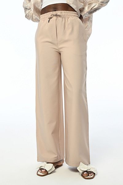 Orfeo Negro Women's Comfortable Fit - Wide Leg and Elastic Waist Trousers