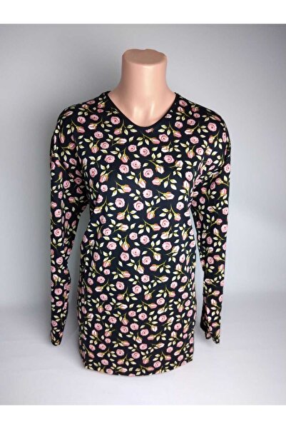 YAŞAR TRİKO Kadın Siyah Gülkurusu V Yaka Uzun Kollu Yanları Yırtmaçlı Yazlık ...