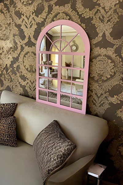 AYDİZAYN Melis Model Pencere Ayna - Pembe