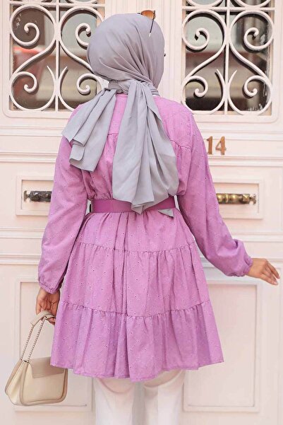 Neva Style Curea cu cataramă Tunica Liliac Model 2193