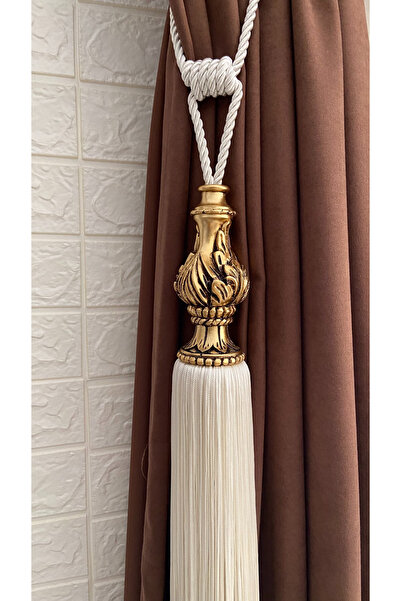 Helezoni Perde Aksesuarı Polyester Vazo Elegant Model  Püsküllü Braçol  Kornişe Takmatik 1 Adet