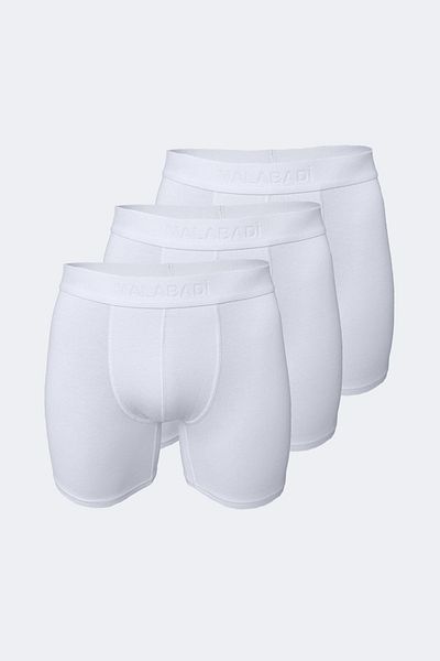 Malabadi Ανδρικό Λευκό 3 Πακέτο Modal Long Boxer 010