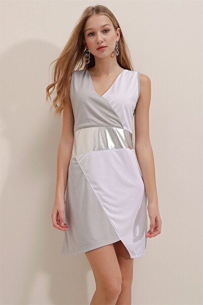 dijimodway Γυναικείο φόρεμα με διπλό γιακά με στάμπα με επένδυση