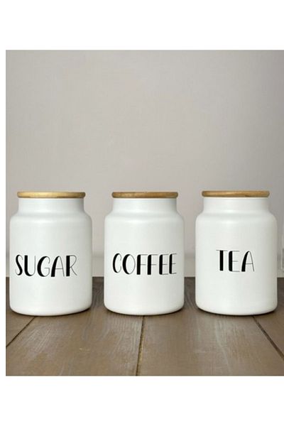 Pembelia Life 3-Piece Bamboo Lid 800 ml Tea/Candy/Coffee Storage Jar Tea Sugar Coffee