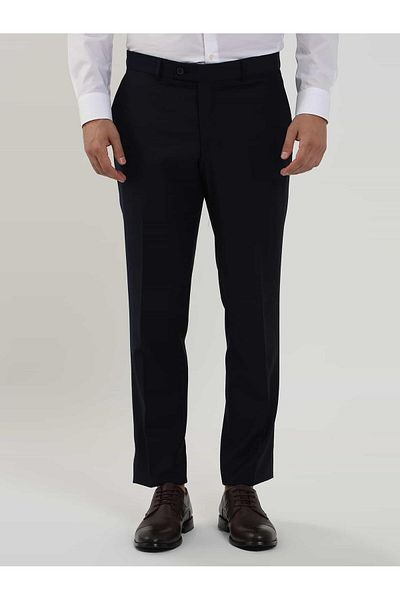 Dufy Ανδρικό κλασικό παντελόνι μπλε Navy Blue Regular Fit - 103944