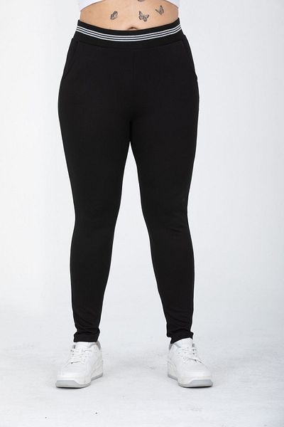 Era Lisa CLASSIC PLUS SIZE LEGGINGS PANTS WITH RIBBED WAIST POCKETS