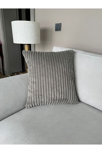 Karma Home Husă de pernă cu dungi moderne bej închis