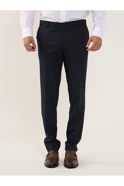 Dufy Ανδρικό Navy Blue Regular Fit ίσιο κλασικό παντελόνι - 103972