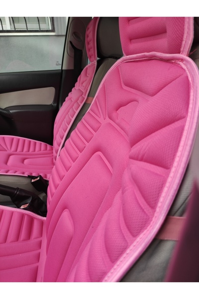 REPLAX 2,li Oto Koltuk Kılıfı Minder Alkantra Kumaş Pembe Renk Slikon Direksiyon Kılıfı