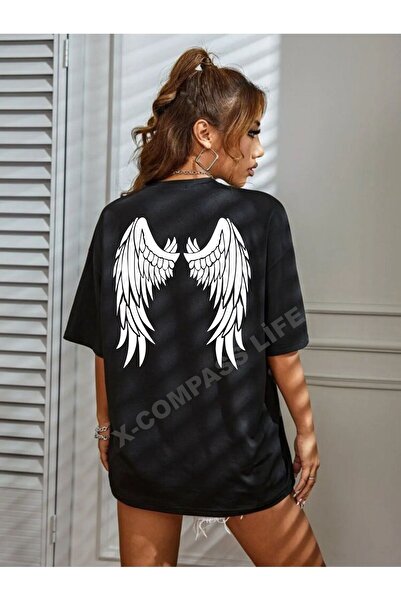 x-compass life Bumbac unisex supradimensionat cu aripi din spate imprimate Th...