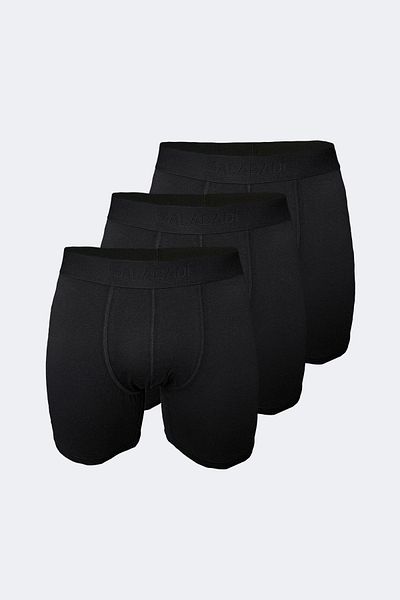Malabadi Ανδρικό Μαύρο 3 Πακέτο Modal Long Boxer 010
