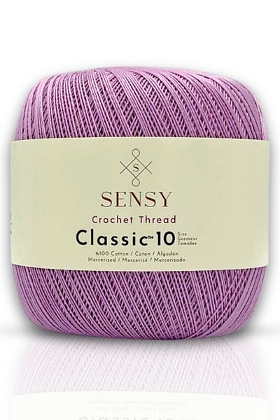 SENSY 100% Mercerized Cotton - Giza Corn Cotton String Lilac, Classic 10 Crochet String and Lace String