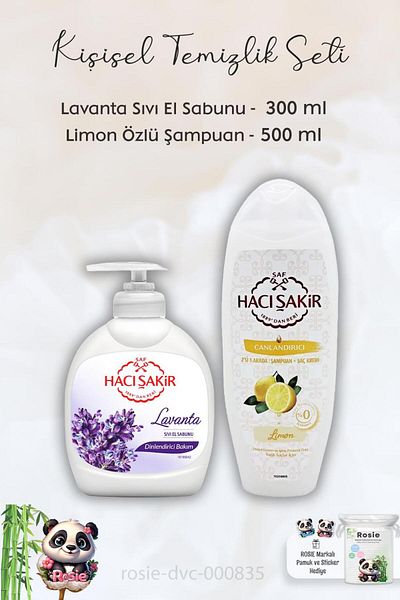 Hacı Şakir Lavender 300 ml Relaxing Liquid Soap and Lemon 500 ml Shampoo - ROSIE