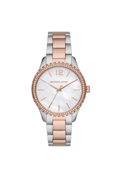 Michael Kors ساعة يد نسائية باللون الذهبي الوردي Mk6849