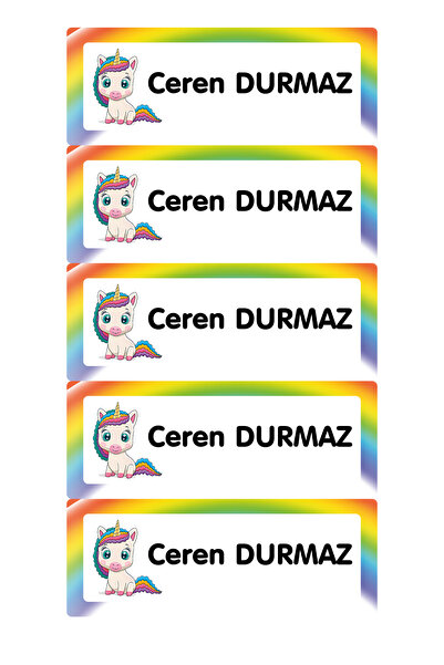 Demo Etiket Okul etiketi -- 200 Adet  Kişiye Özel Okul Etiketi/ Defter Kalem ...