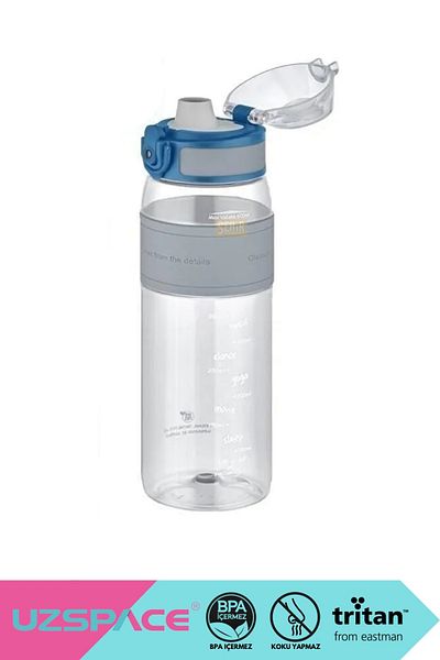 Uzspace 600ml New Collection Silicone Body Comfortable Drinking Mouth Tritan Water Flask No Bpa No Smell