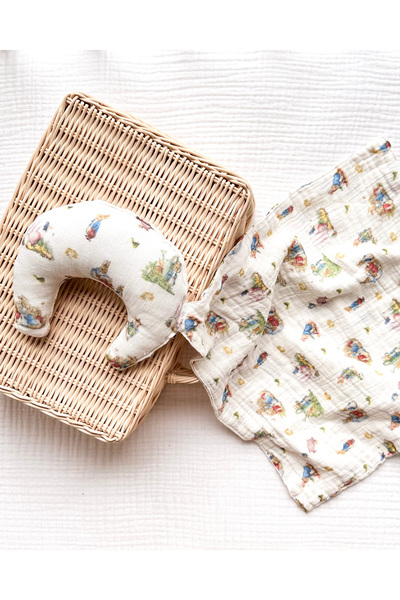 Little Dude Organik Pamuk Müslin Uyku Arkadaşı - Peter Rabbit