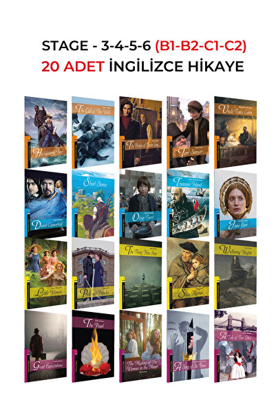 Kapadokya Yayınları İNGİLİZCE HİKAYE B1SEVİYESİ  B2 SEVİYESİ C1 SEVİYESİ C2 S...