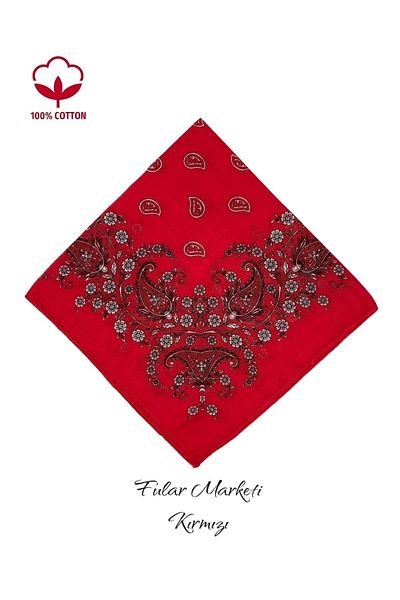Fular Marketi Add 4 to Cart Pay 3 Promotion 100% Cotton Crush Pattern Red