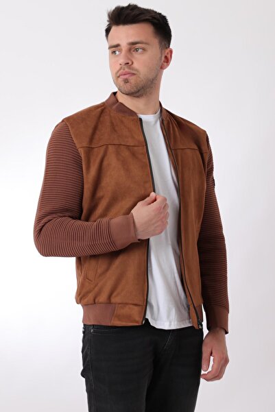 ByTrend PLDP 2977 - Πλεκτό Κολεγιακό Γιακά Σουέντ Εποχικό Παλτό