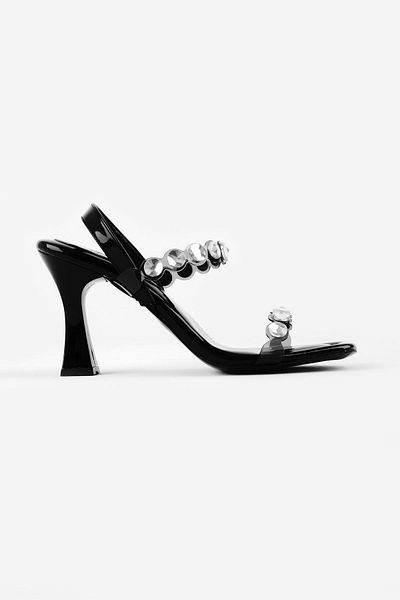 Lal Shoes & Bags Jeysa pentru damă - pantofi cu toc cu o singură curea cu detalii din piatră, negru